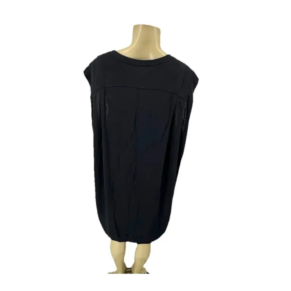 Lululemon Size 12 ? Women Modal Pleated Shoulder Tank Top Black Relaxed Fit ER2